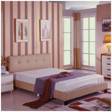 Fabric Materials Simple Elegant King Size Bed with Headboard